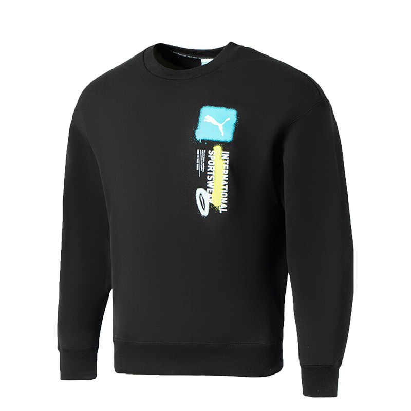 Puma Logo Pullover Sweatshirt Black 536303-01