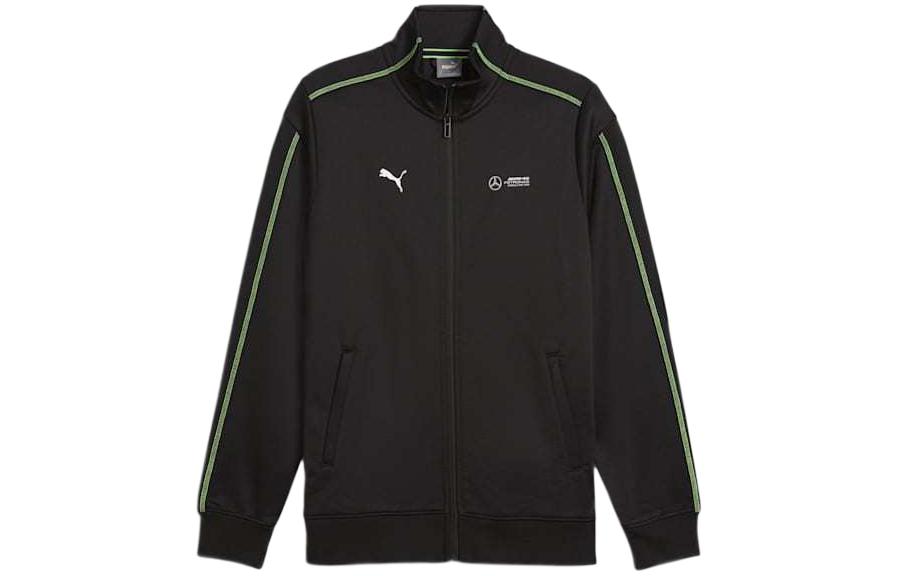 Puma Logo Retro Track Jacket Black High Neck Zip-Up Long Sleeve 623741-01