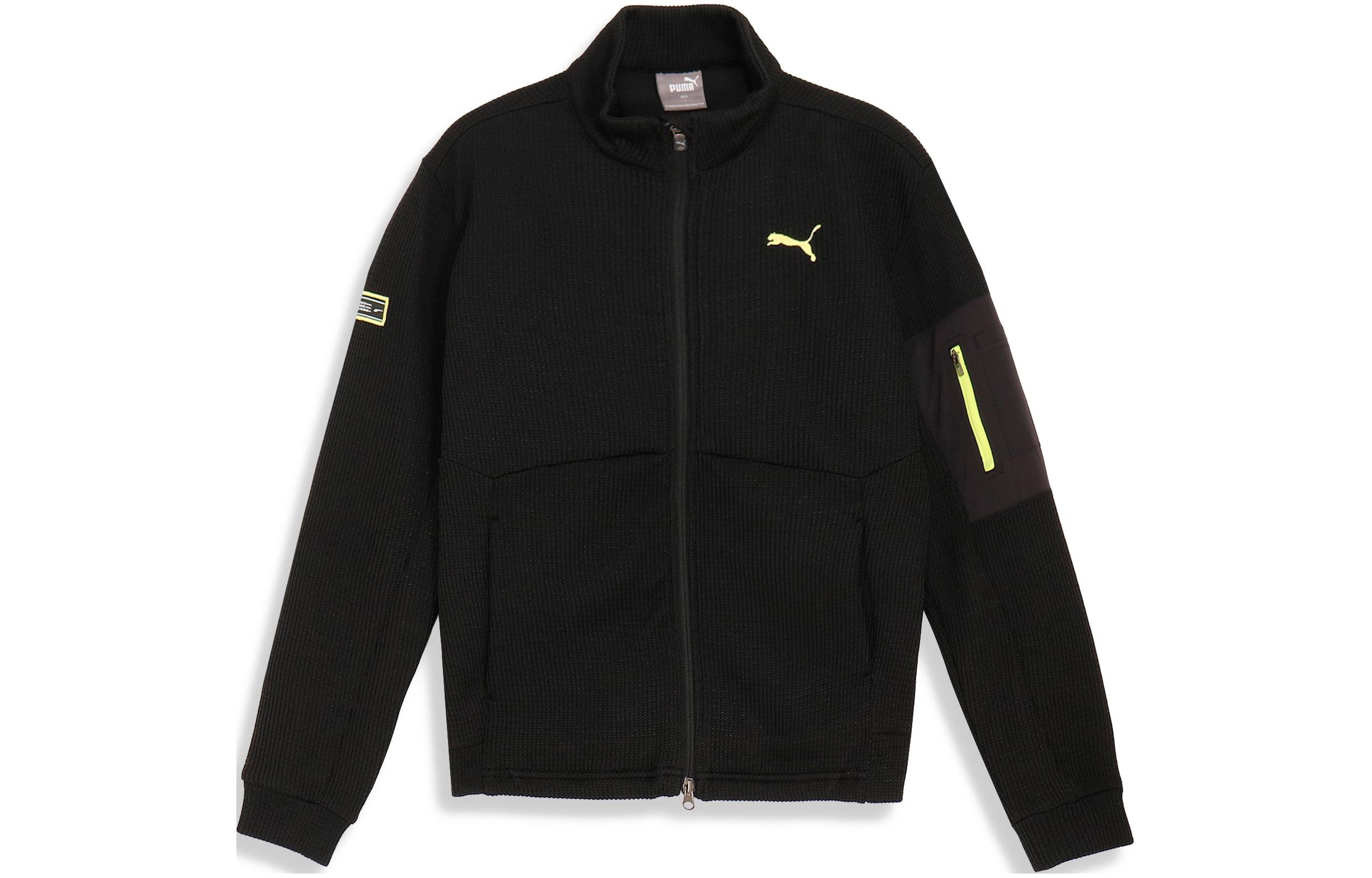 Puma Logo Stand Collar Double-Zip Oversized Jacket - Black 624902-01