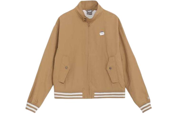 Puma Logo Stripe Stand Collar Zip Jacket Men’s Khaki 679856-85