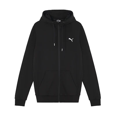 Puma Logo Zip-Up Hoodie Jacket Black Fall Collection 593135-01