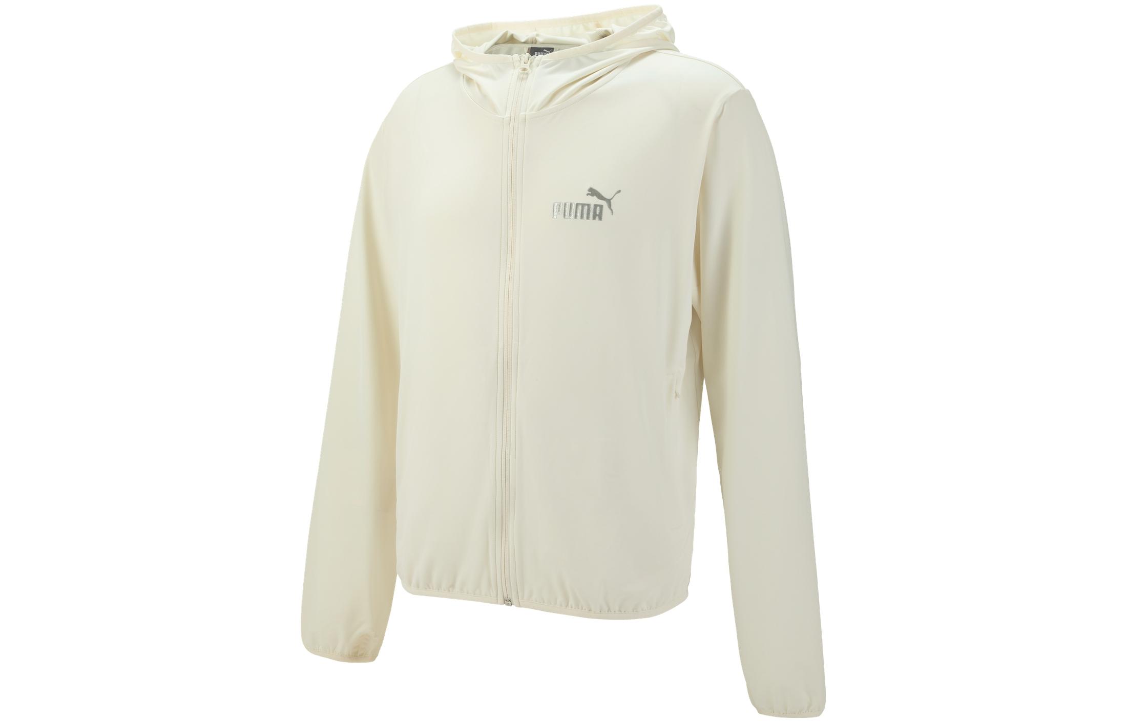 Puma Logo Zip-Up Hoodie Jacket Unisex Pure White 671926-65