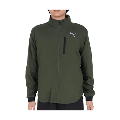 Puma Logo Zip-Up Track Jacket Olive Green Unisex 525020-31