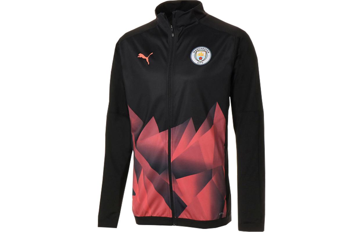 Puma Logo Zip High-Collar Long-Sleeve Manchester Retro Jacket Black Mens 756250-30