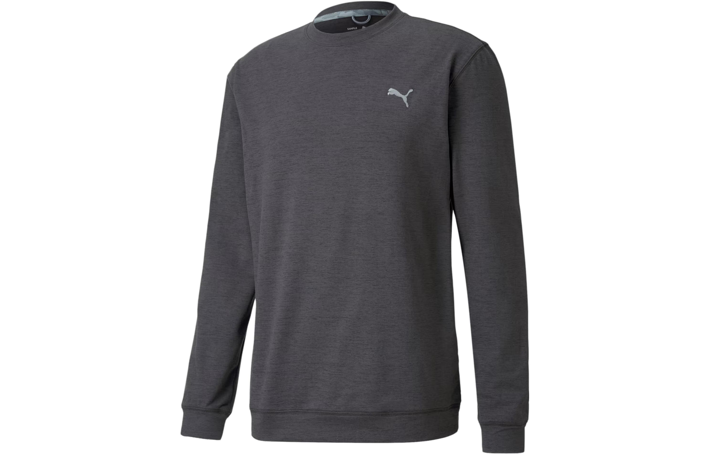 Puma Long-Sleeve Logo Crewneck Sweatshirt Black Marl 597596-01