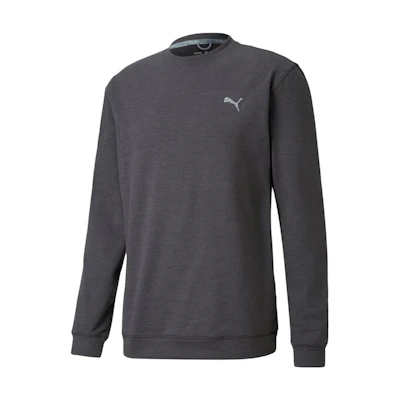 Puma Long-Sleeve Logo Crewneck Sweatshirt Black Marl 597596-01