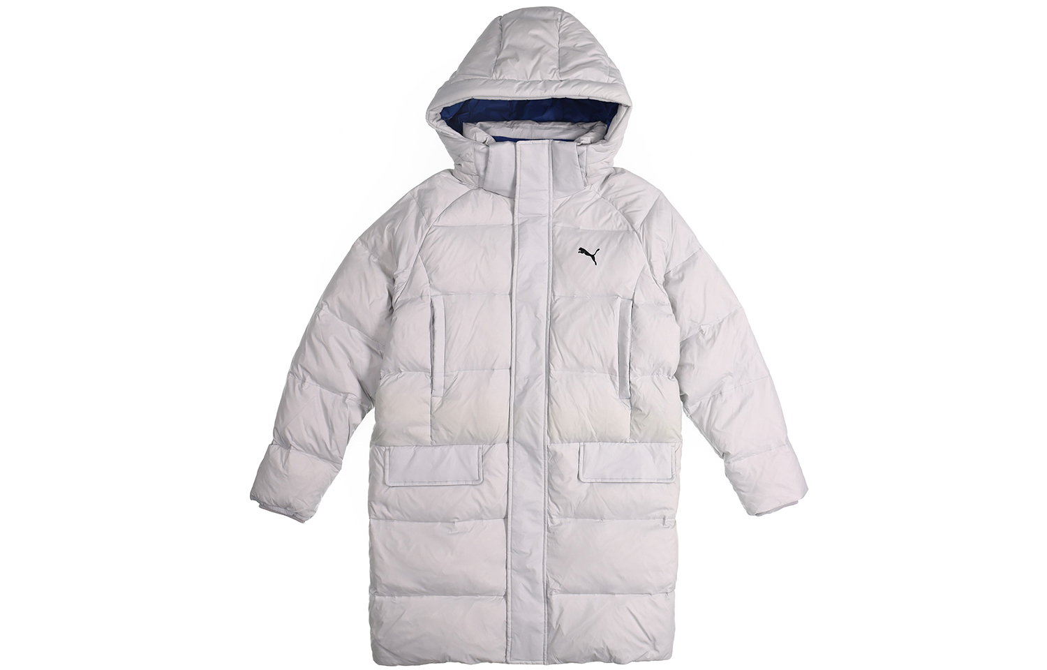 Puma Long Hooded Down Jacket Grey/White Winter Couples Collection 928652-02