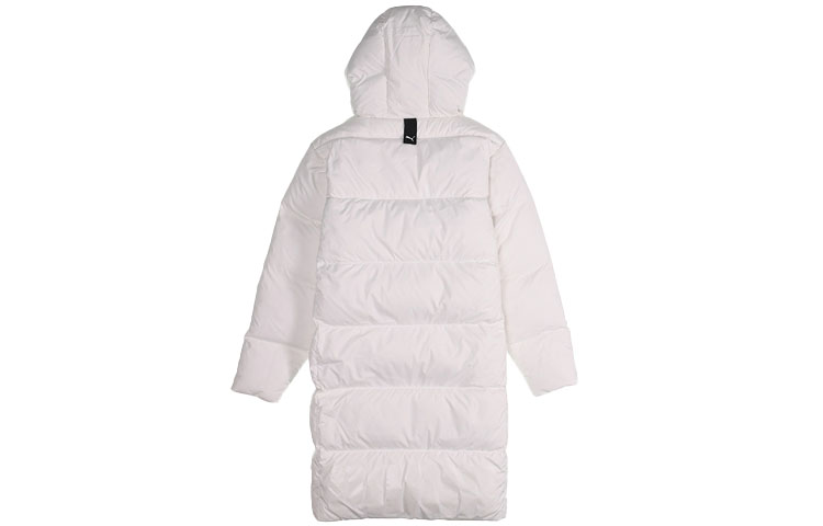 Lookbook PUMA 長版連帽羽絨外套 男女適穿 防風保暖 白色 581642-02