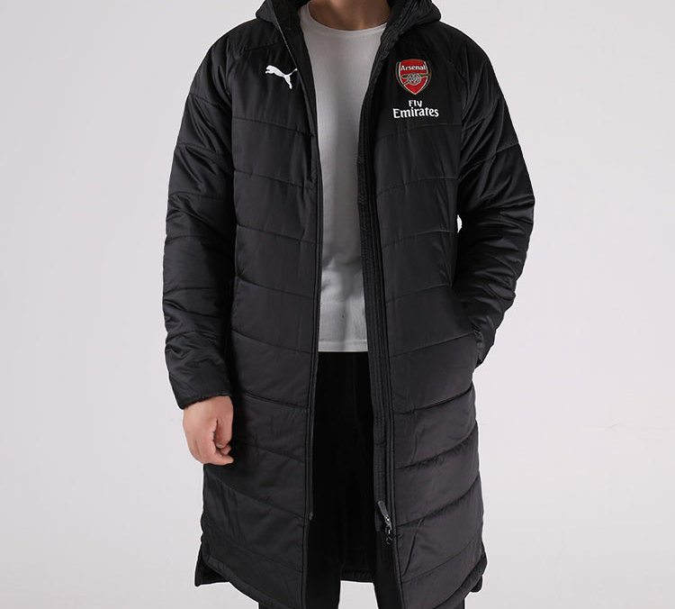 Shop 푸마 롱 후드 겨울 코튼 자켓 블랙 753239-04