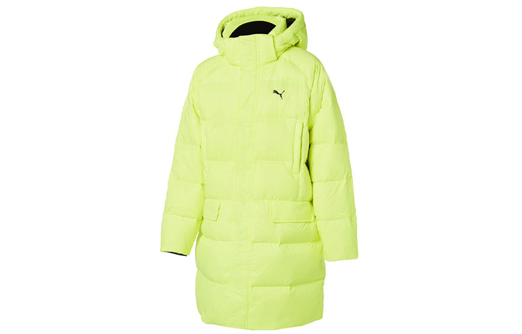Puma Long Parka Hooded Down Jacket Green Winter Unisex 928652-03