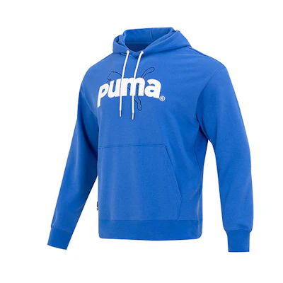 Puma Loose Fit Blue Hoodie with Logo Print 620631-92