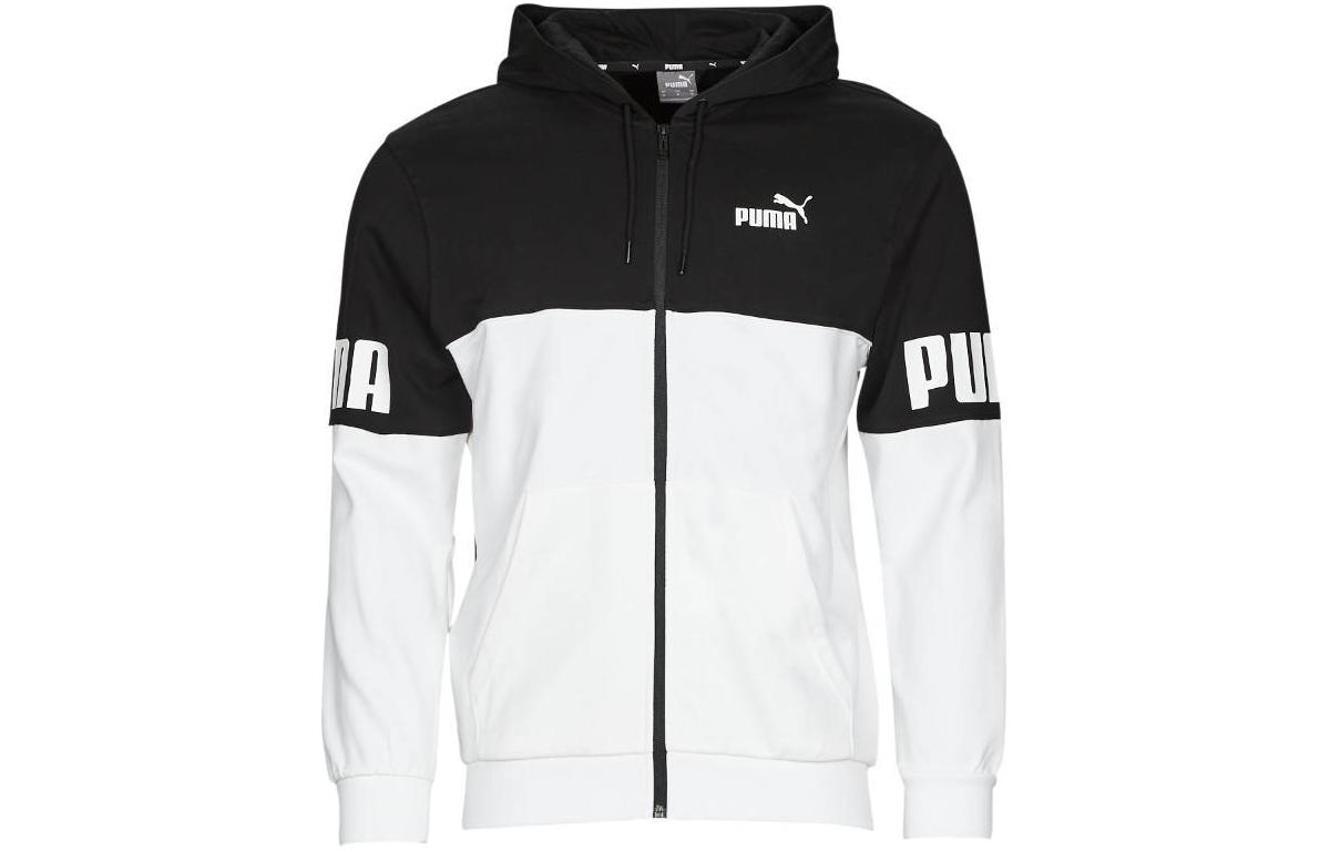 Puma Loose Fit Hoodie Jacket with Logo Print in White 849842-02