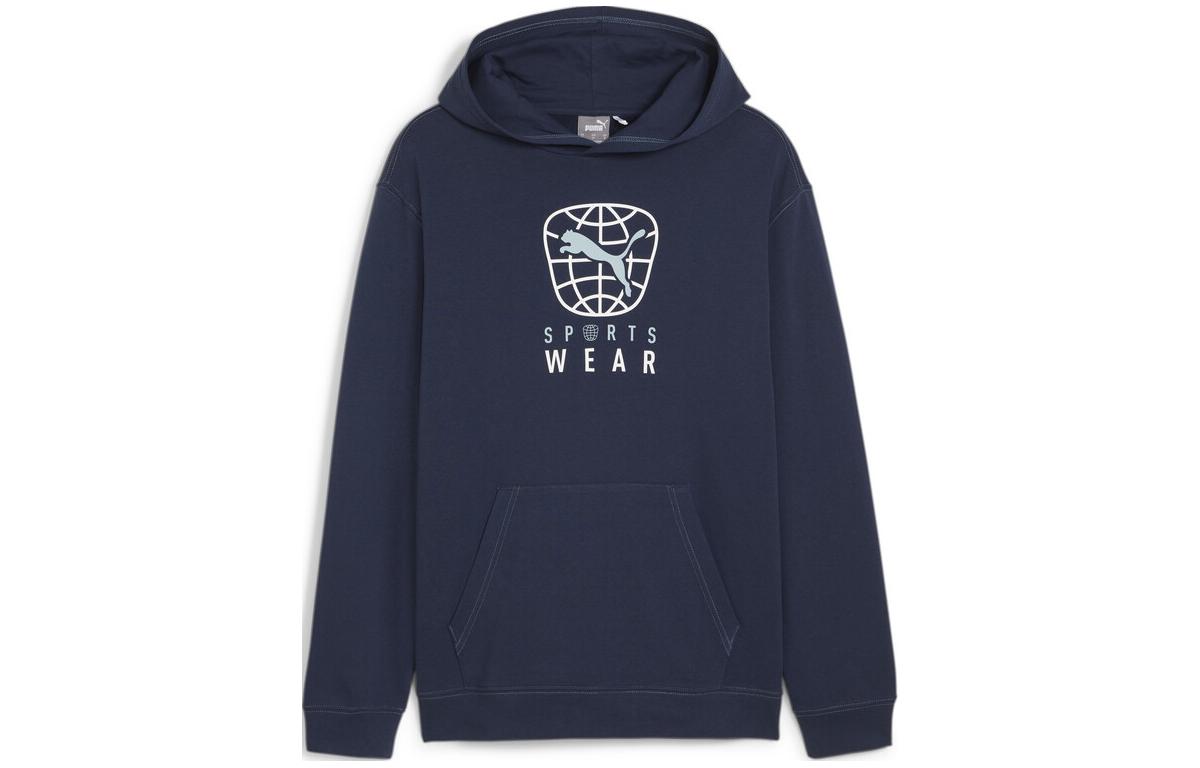 Puma Loose Fit Letter Design Blue Hoodie Long Sleeve Casual Wear 679002-14