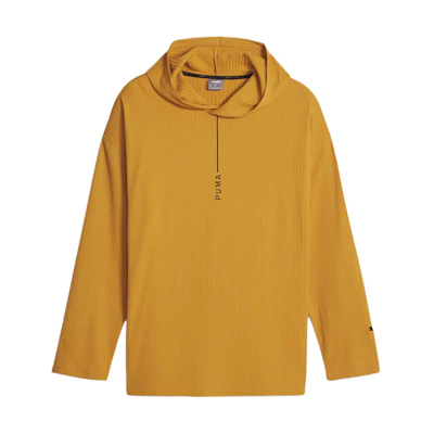 Puma Loose Fit Letter Print Hoodie Amber Color 524582-50