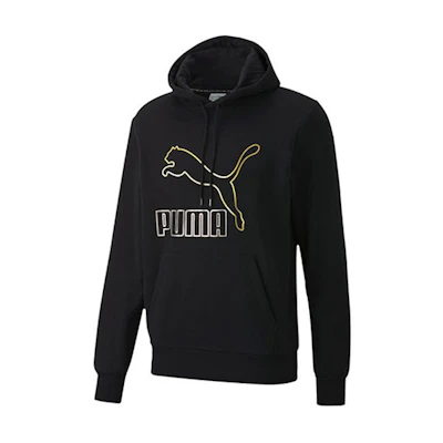 Puma Loose Fit Retro Graphic Hoodie in Black 599300-56
