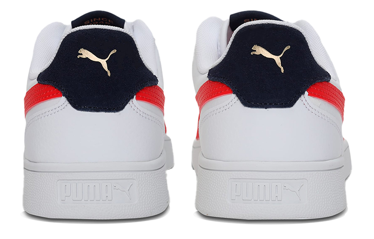 Shop 彪马男女同款白/红色Shuffle运动鞋 309668-10