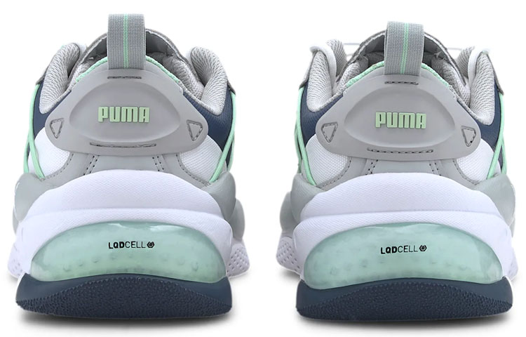 Shop プーマ LQDCELL オメガ ストライプ (グレーグリーン) 371476-02