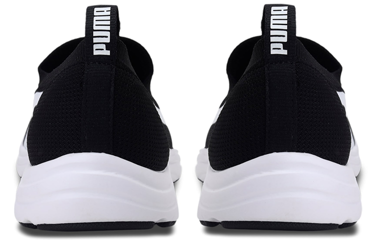 Shop Puma Lucifer 編織 黑白 輕便跑鞋