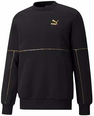 Puma Luxe Crew Embroidered Logo Pullover Sweatshirt Black 534410-01 Buy Puma Luxe Crew Embroidered Logo Pullover Sweatshirt Black 534410-01