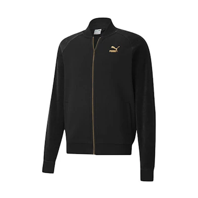 Puma Luxe Logo Metallic Long-Sleeve Knit Jacket Black 530294-01