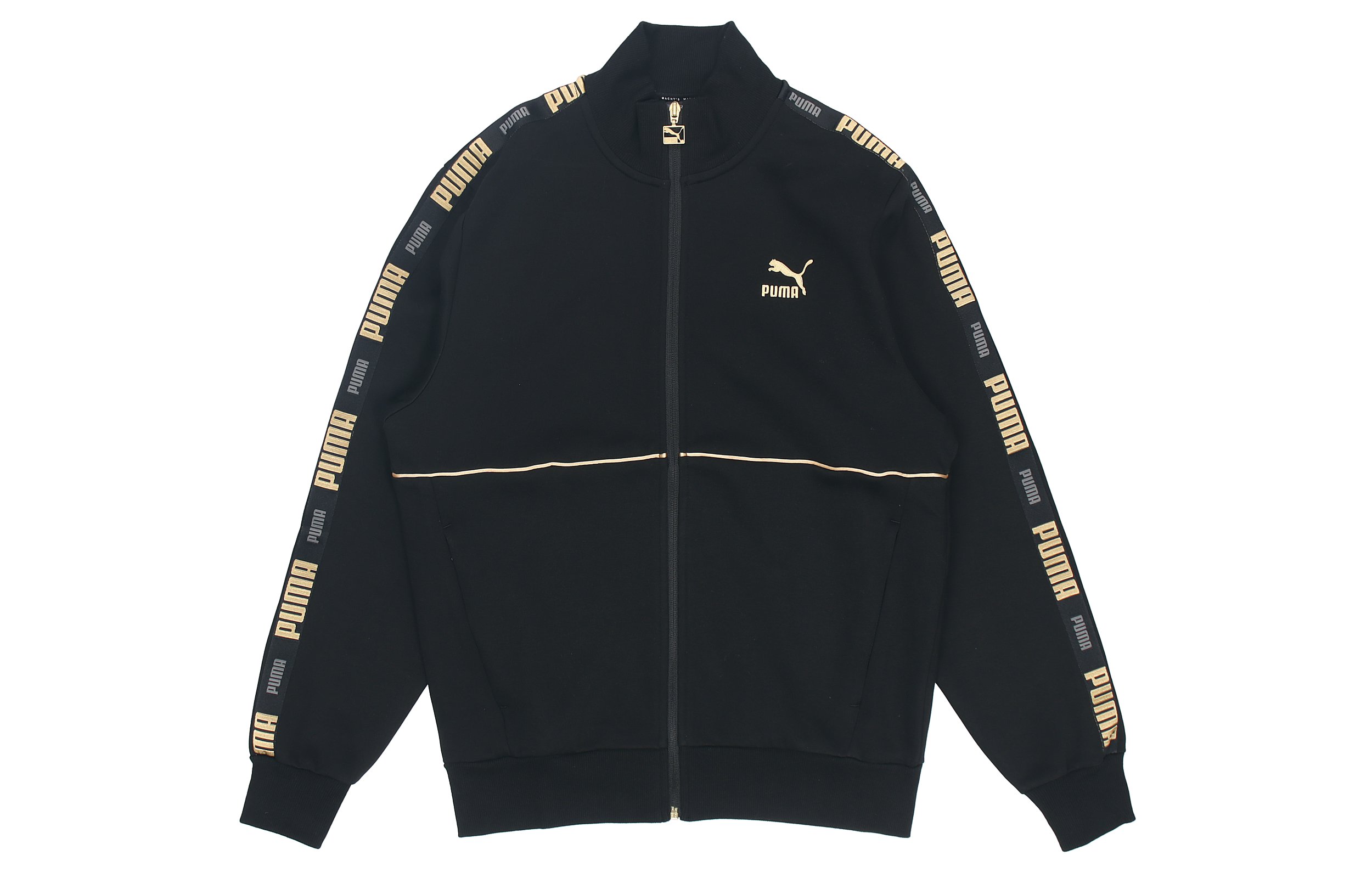Puma Luxe Retro Sport Track Jacket Black Thickened Stand Collar 534750-01