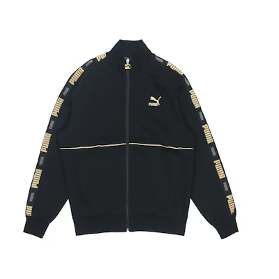 Puma Luxe Retro Sport Track Jacket Black Thickened Stand Collar 534750-01