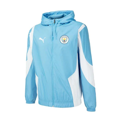 Puma Man City Prematch Woven Anthem Jacket Light Blue Hooded Outerwear 772846-01
