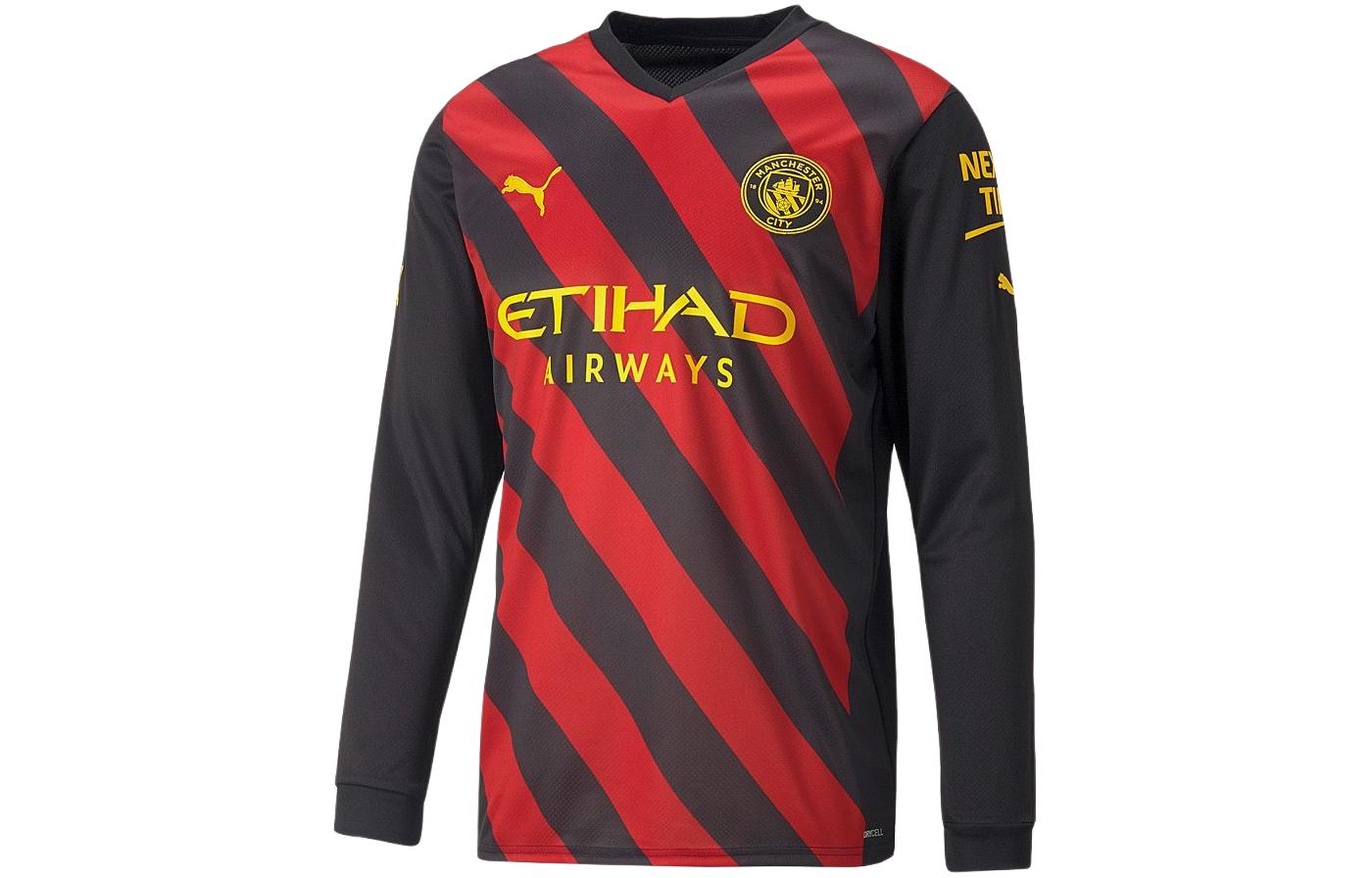 Puma Manchester City 22/23 Replica LS Away Shirt Black Football Jersey 765723-02