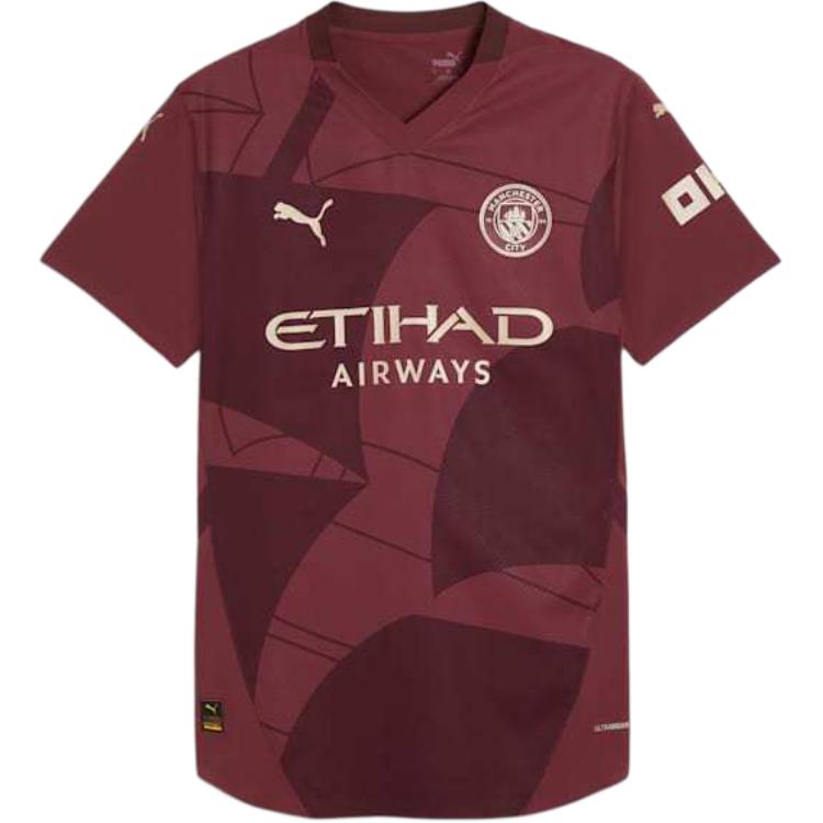 Puma Manchester City 24/25 Retro V-Neck Red Player Jersey Short Sleeve. 775096-03