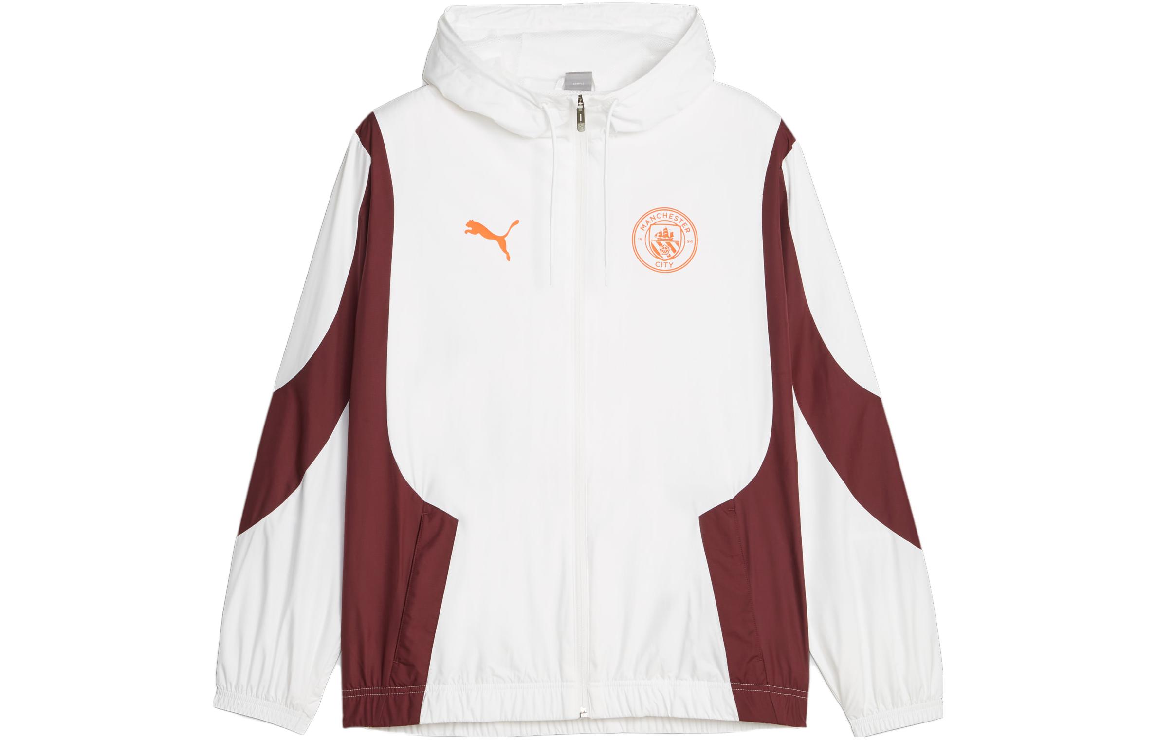 PUMA Manchester City  Prematch Anthem Jacket White Hooded Training Jacket 772846-11