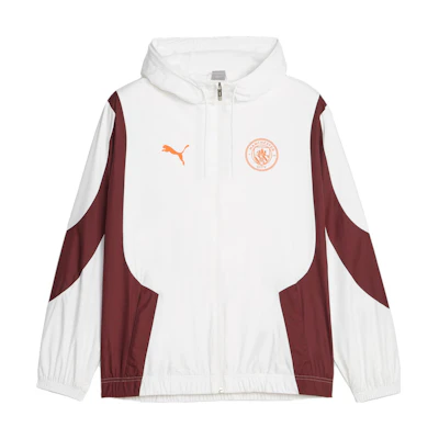 PUMA Manchester City Prematch Anthem Jacket White Hooded Training Jacket 772846-11