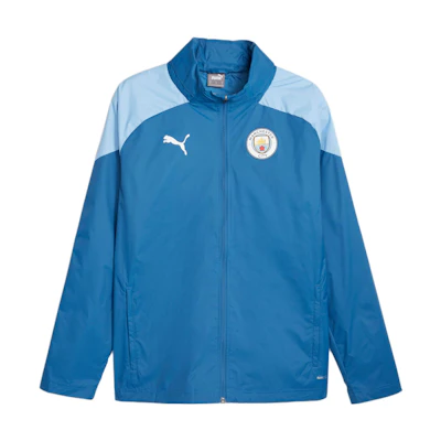 Puma Manchester City All-Weather Training Hooded Jacket Blue Retro Style 772870-06