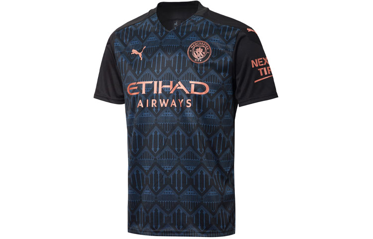 Puma Manchester City Away Jersey Black Multicolor Short Sleeve Soccer Shirt 757065-02