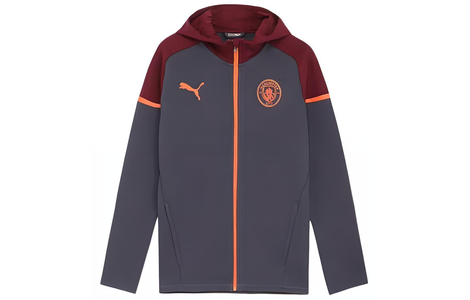 Puma Manchester City Colorblock Logo Hoodie Jacket Men’s Grey 772904-22