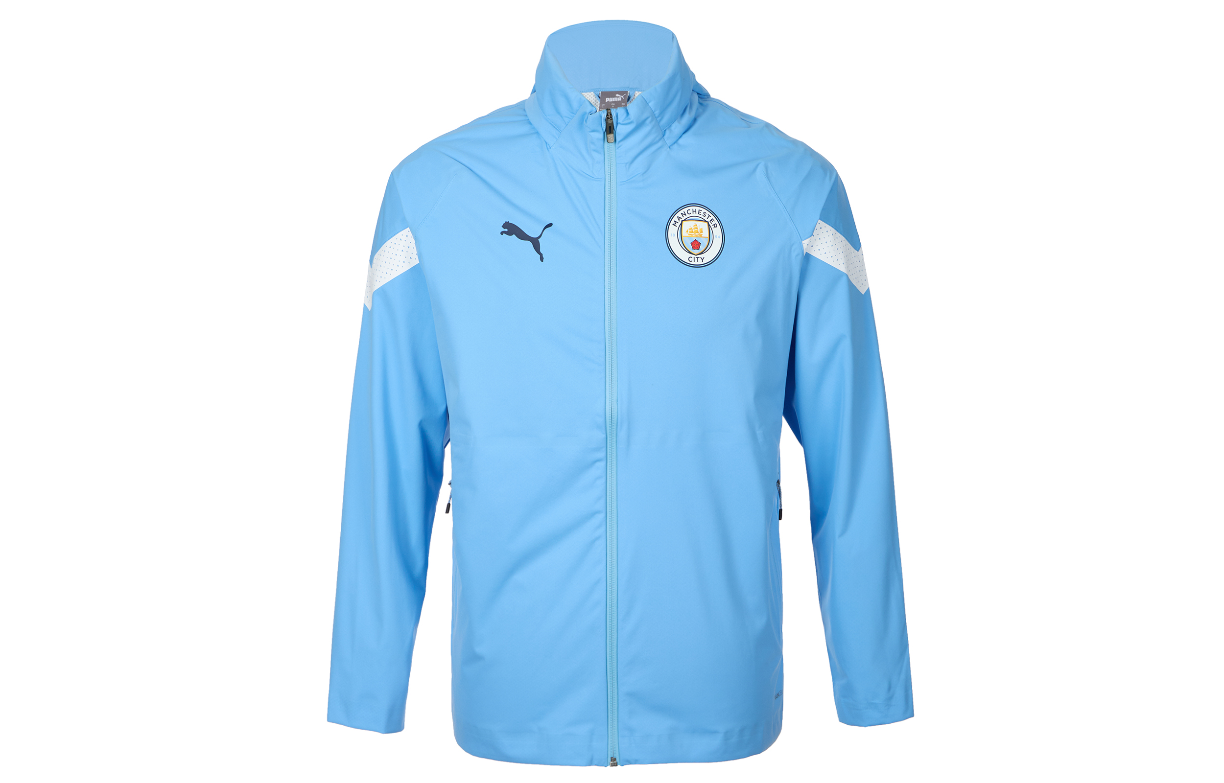 Puma Manchester City Colorblock Windbreaker Jacket Sky Blue Long Sleeve 771313-12