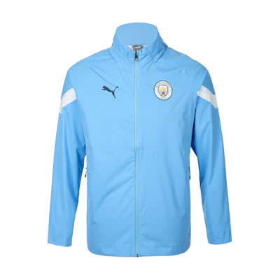 Puma Manchester City Colorblock Windbreaker Jacket Sky Blue Long Sleeve 771313-12
