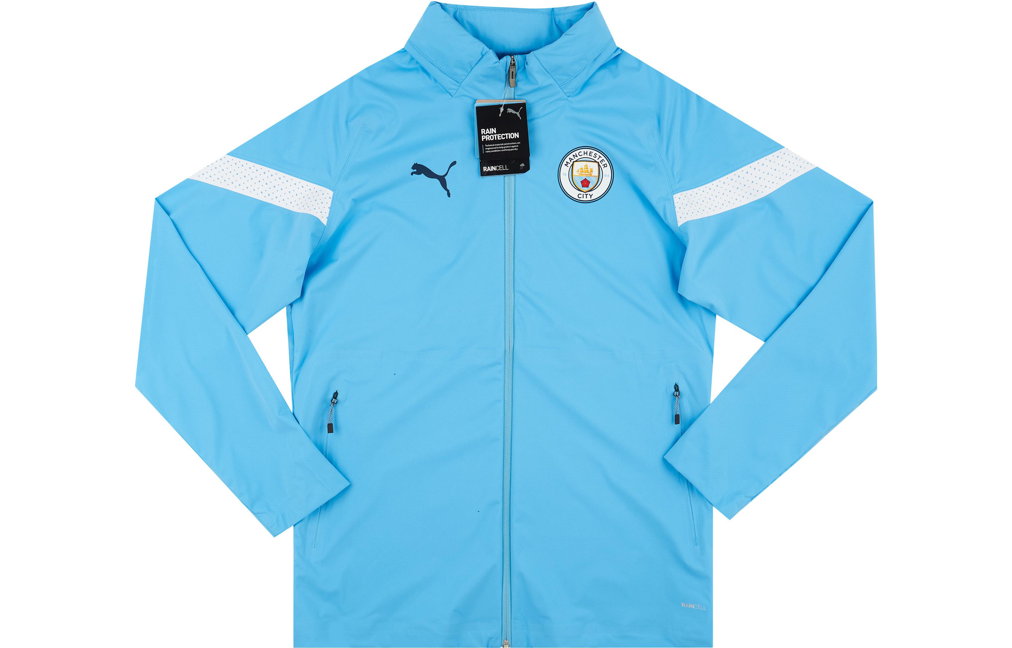 Order Puma Manchester City Jaket Windbreaker Warna Blok Biru Langit Lengan Panjang 771313-12