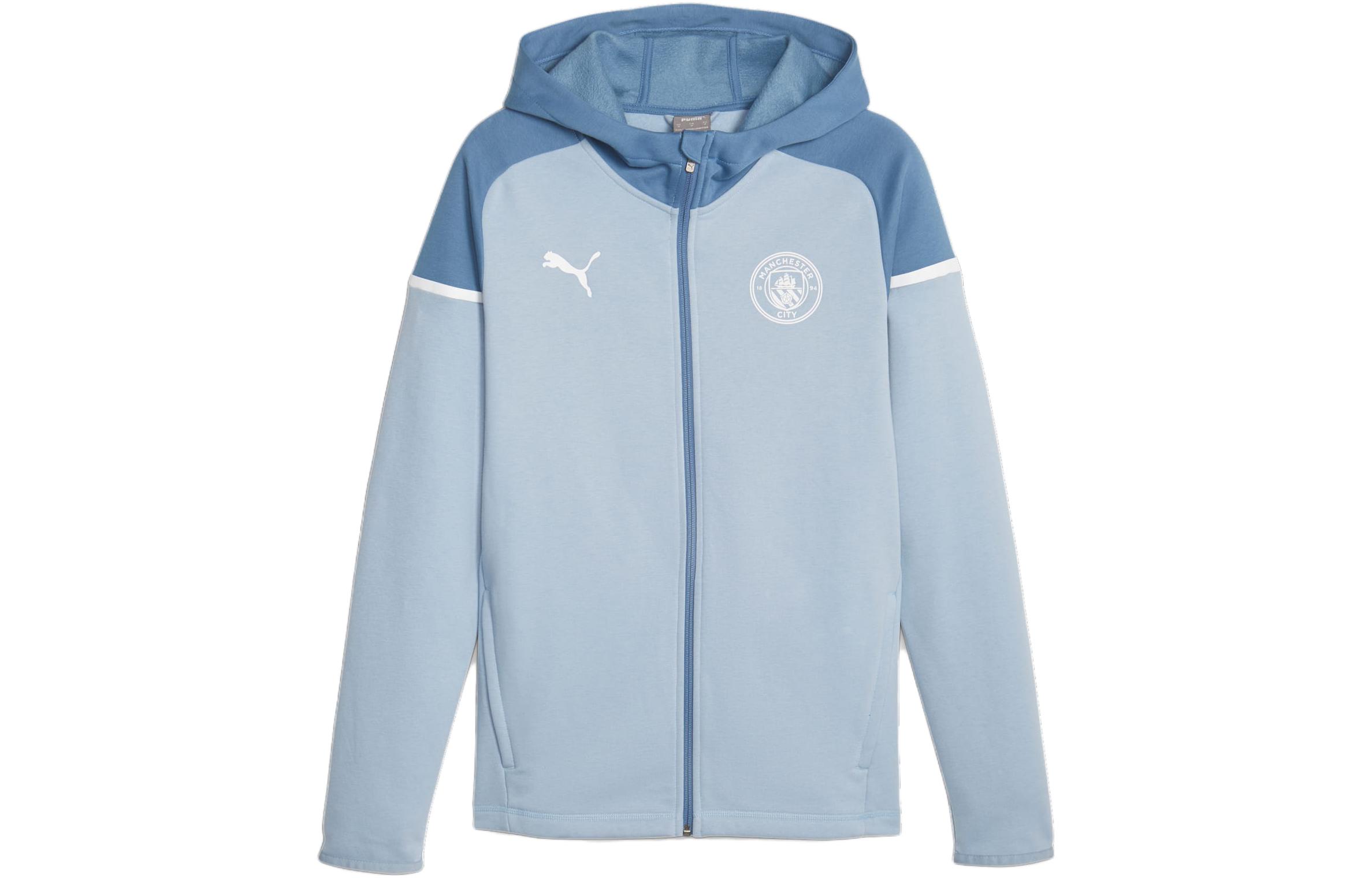 Puma Manchester City Football Casuals Blue Hooded Jacket for Men 772904-20
