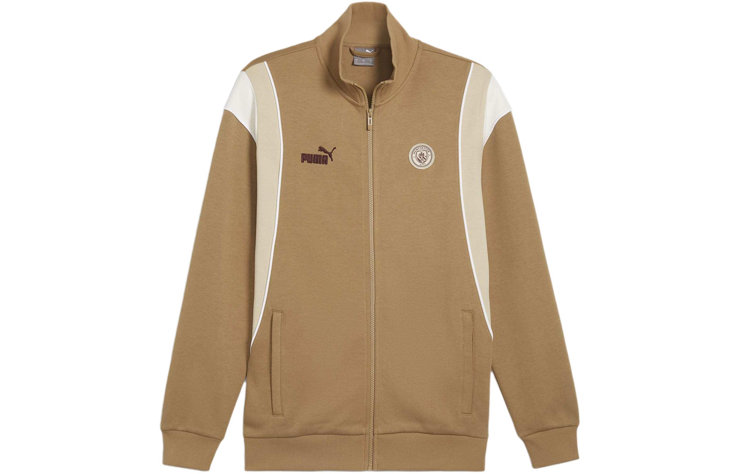 Puma Manchester City FtblArchive Brown Sweat-Wicking Logo Track Jacket 774391-04