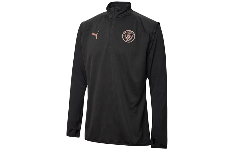 Puma Manchester City Half-Zip Logo Pullover Sweatshirt Black 758702-02