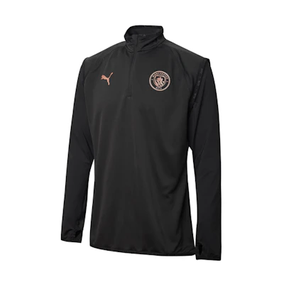 Puma Manchester City Half-Zip Logo Pullover Sweatshirt Black 758702-02