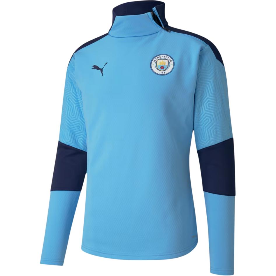 Puma Manchester City High Neck Half-Zip Soccer Jacket Sky Blue 757890-01