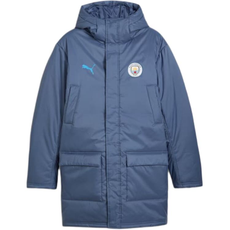 Puma Manchester City Logo Outdoor Casual Sports Zip Hoodie Jacket Navy Men 777553-12