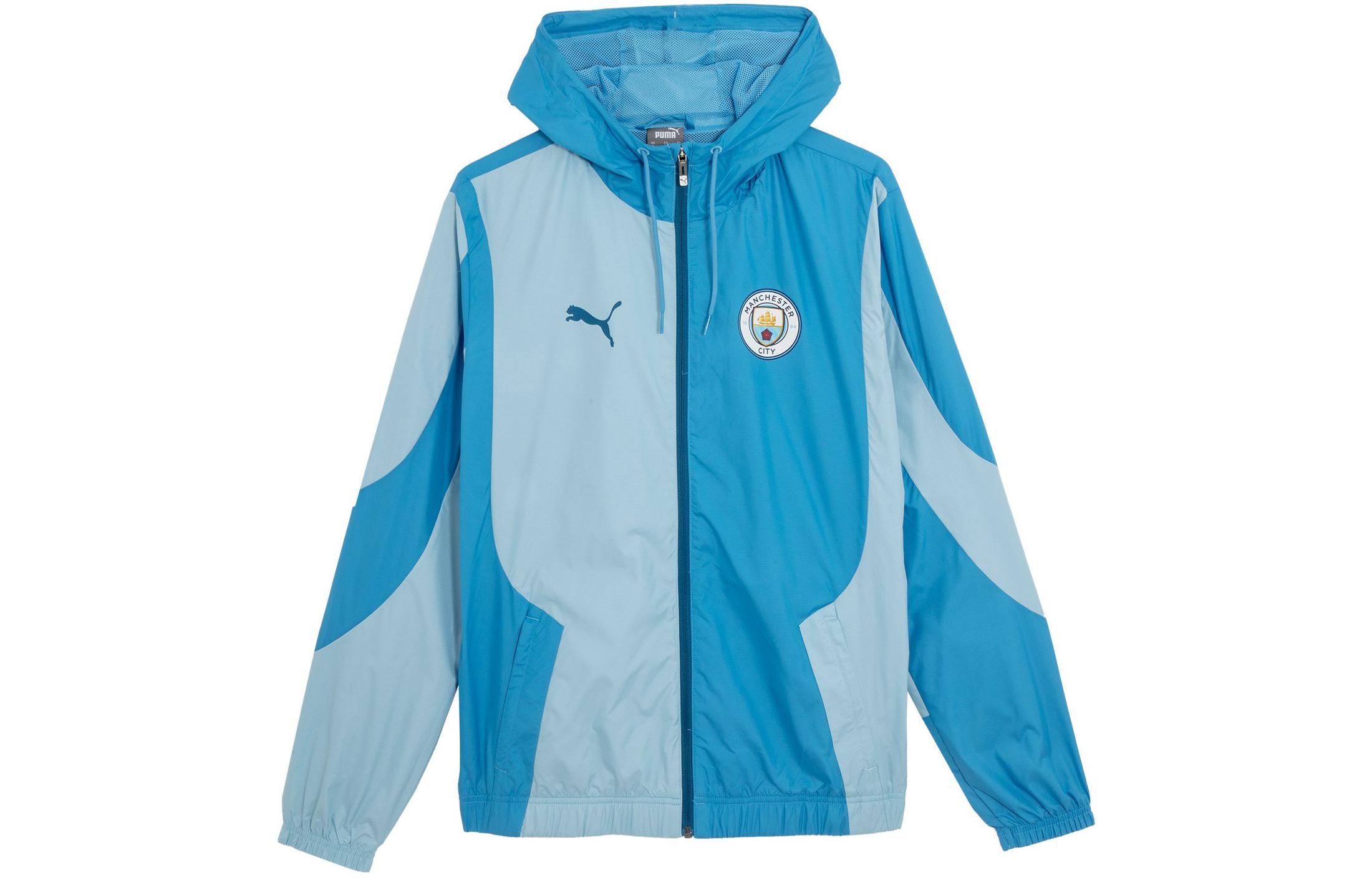 Puma Manchester City MCFC Pre-Match Woven Jacket Blue/Silver Hoodie 774372-02