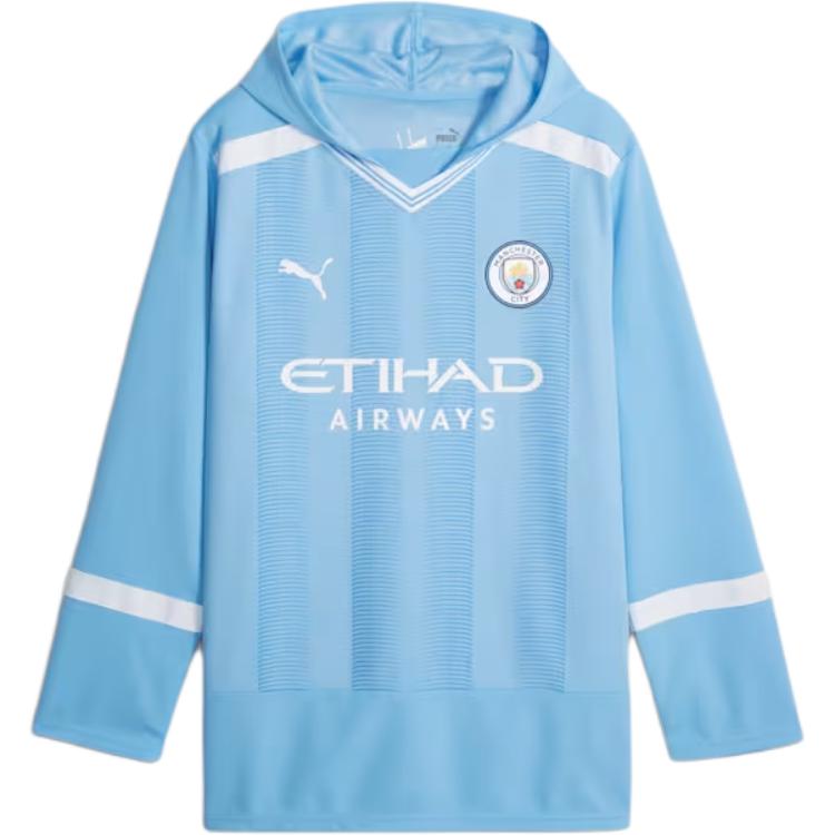 Puma Manchester City Oversized Winter Football Hoodie Long Sleeve Jersey Light Blue 774346-01