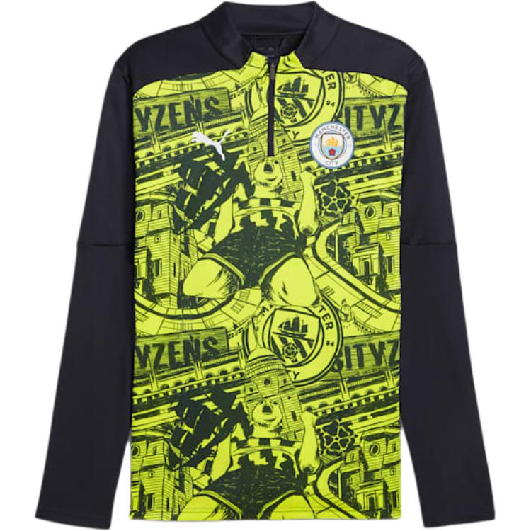 Puma Manchester City SS24 Logo Long-Sleeve Jersey Yellow/Blue 777579-14