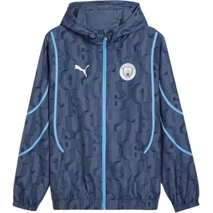 Puma Manchester City SS24 Navy Logo Hoodie Zip Jacket 777580-22