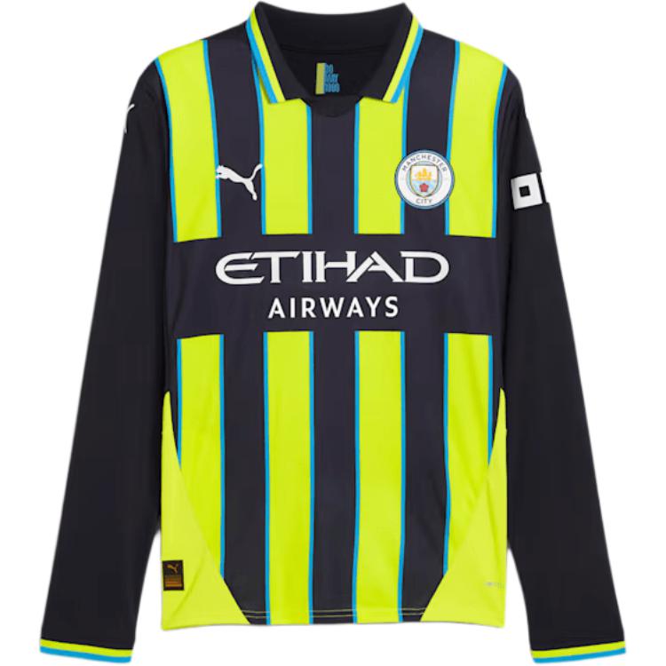 Puma Manchester City SS24 Replica Away Long Sleeve Soccer Jersey Yellow . 775087-02