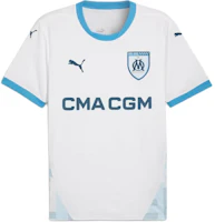 Puma Marseille 24/25 Home Jersey Crew Neck White/Blue Short Sleeve Football Shirt 775286-01 Puma Marseille 24/25 Home Jersey Crew Neck White/Blue Short Sleeve Football Shirt 775286-01
