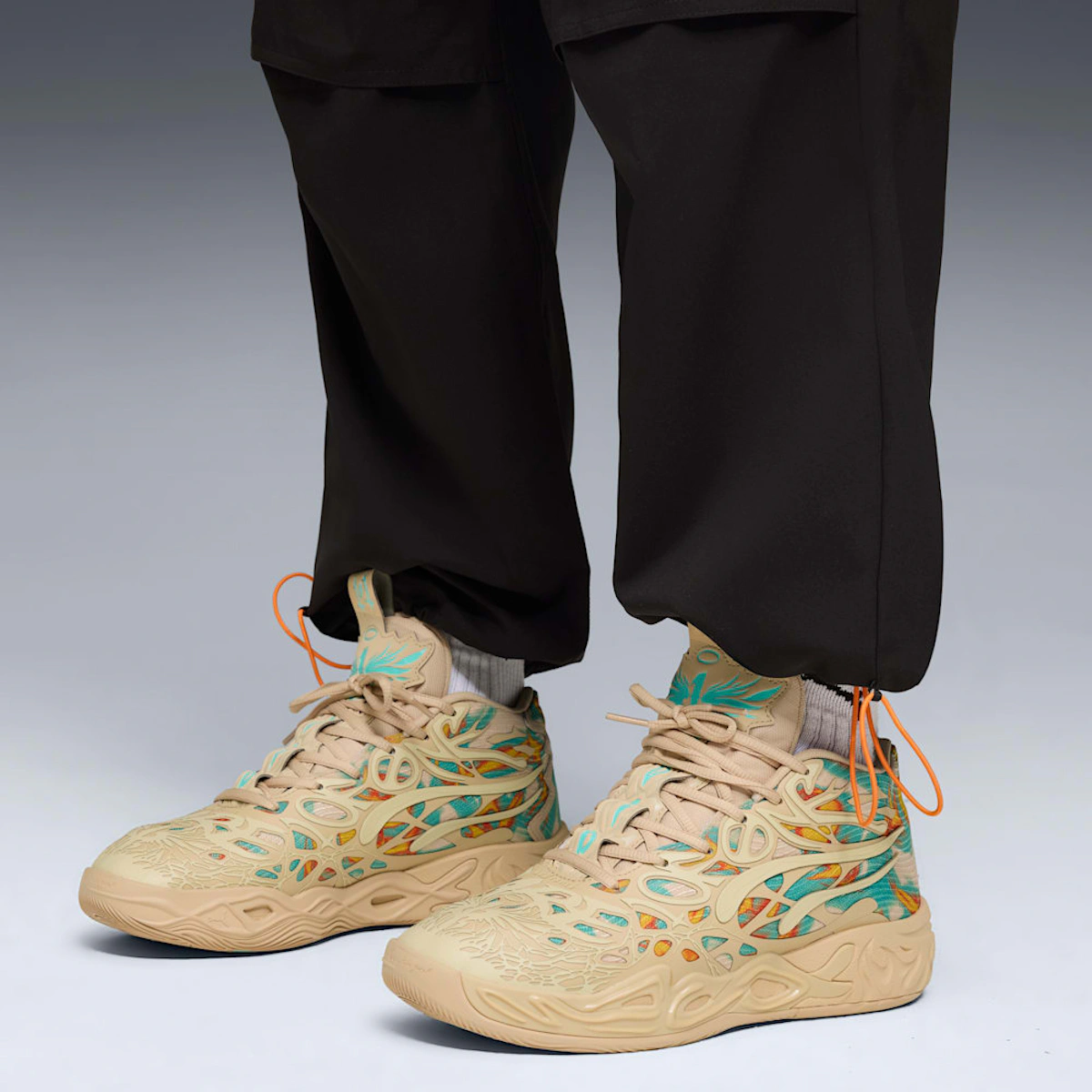 Puma MB.04 Flare Basketball Sneakers Light Sand-Aquatic-Orange Glo